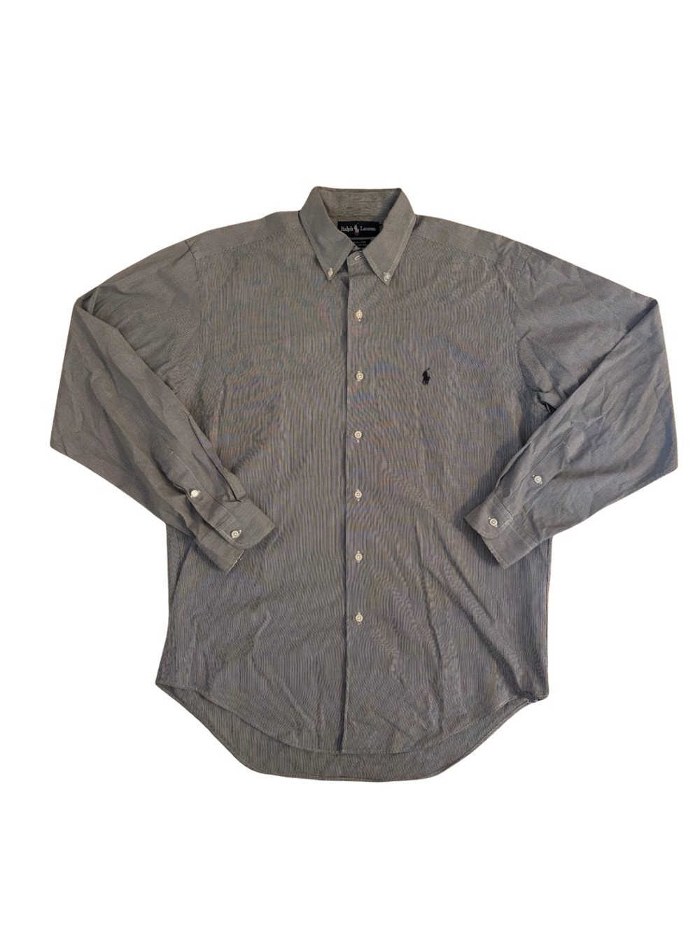 2000’s Ralph Lauren “Marlowe” Button-Down Dress Shirt in Grey Mini Check